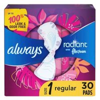 Băng Vệ Sinh Có Cánh Always Radiant Flexfoam Pads Size 1 30 miếng