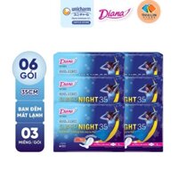 Băng Vệ Sinh Có Cánh Sensi Night Cool 35cm Diana 6 gói x 3 Miếng/Gói