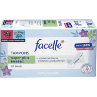 Băng Vệ Sinh Dạng Ống Facelle Tampon Super Plus Cỡ Lớn 5 Giọt Công Nghệ Staydry Thấm Hút Nhanh Chóng