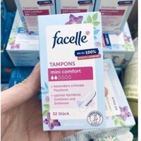 Băng vệ sinh dạng ống Tampon Facelle Đức Mini Cormfort 2 giọt siêu êm hộp 32 miếng - Hàng nội địa Đức có bill