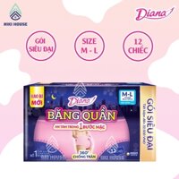 Băng vệ sinh dạng quần Diana size M-L gói Siêu Đại 12 chiếc siêu tiết kiệm