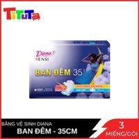 Băng vệ sinh Diana Ban Đêm Mặt Bông Êm Mềm 35cm 3 miếng  gói