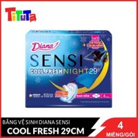 Băng vệ sinh Diana Sensi Cool Fresh Night 29cm 4 miếnggói