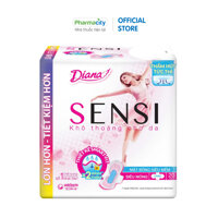 Băng vệ sinh Diana Sensi kháng khuẩn siêu mỏng cánh Gói 20 miếng