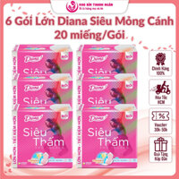 Băng Vệ Sinh Diana Siêu Mỏng Cánh Siêu Thấm Mặt Lưới 23 Cm - Gói Lớn Tiết Kiệm 20 Miếng / Gói - Kho Bỉm Thanh Ngân