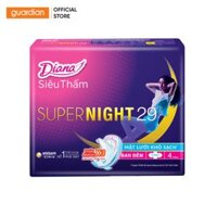 Băng Vệ Sinh Diana Siêu Thấm Super Night Có Cánh 29Cm 4 Miếng
