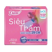 Băng vệ sinh Diana siêu thấm siêu mỏng cánh ngày nhiều 29cm 6M