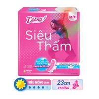 Băng Vệ Sinh DIANA Siêu Thấm Khóa Ẩm Gấp 3 Siêu Mỏng Cánh 23cm (8 miếng)