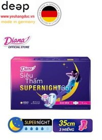 Băng Vệ Sinh Diana Super Night Ban Đêm 35cm Gói 3 Miếng DEEP33 www.yeuhangduc.vn sẵn sàng cho bạn