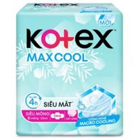 Băng vệ sinh hàng ngày Kotex Max Cool dịu mát siêu mỏng cánh ( 8 miếng )