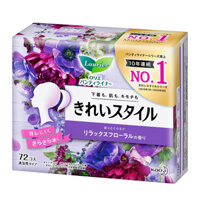 Băng vệ sinh hàng ngày Laurier Nhật Bản 72 miếng - Màu tím Hương hoa thược dược