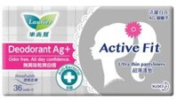 Băng vệ sinh hàng ngày siêu mỏng phân tử bạc khử mùi Laurier Ultra Thin Pantyliner Active Fit Deodorant AG+ (36 miếng)