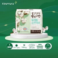 Băng vệ sinh Kleannara Organic Hàn Quốc siêu thấm hút ban ngày size L 29cm - 14 miếng/gói có cánh