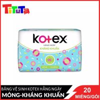 Băng vệ sinh Kotex Hàng ngày Kháng khuẩn Siêu bảo vệ 20s