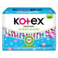 Băng Vệ Sinh Kotex Hàng Ngày Kháng Khuẩn Mỏng Gói 20 Miếng