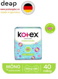 Băng Vệ Sinh Kotex Hàng Ngày Kháng Khuẩn Mỏng 40 Miếng DEEP33 www.yeuhangduc.vn sẵn sàng cho bạn