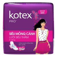 Băng vệ sinh Kotex Pro Siêu Mỏng Cánh 8 miếng