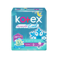 Băng Vệ Sinh Kotex Siêu Ban Đêm Thảo Dược Cool 28cm 4 Miếng Herbal Cool Night – 28cm