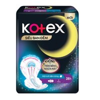 Băng Vệ Sinh KOTEX Siêu Ban Đêm Có Cánh 28cm                                       4 miếng