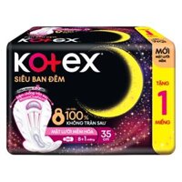 Băng vệ sinh Kotex Siêu Ban Đêm mặt lưới 35cm (8 miếng)