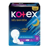 Băng vệ sinh Kotex Siêu Ban Đêm 28cm, mặt lưới, siêu mỏng cánh 4 miếng