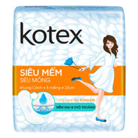 Băng Vệ Sinh Kotex Siêu Mềm Siêu Mỏng Không Cánh 23cm (8 Miếng)