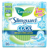 Băng vệ sinh Laurier Super Slimguard Cool Mát lạnh & Kiểm soát mùi 22,5 cm 16 miếng