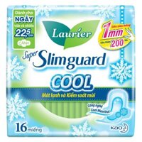Băng vệ sinh Laurier Super Slimguard Cool Mát lạnh & Kiểm soát mùi 22,5 cm 16 miếng