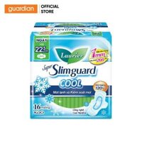 Băng Vệ Sinh Mát Lạnh Và Kiểm Soát Mùi Laurier Super Slimguard Cool Siêu Mỏng Có Cánh 22,5Cm 16 Miếng