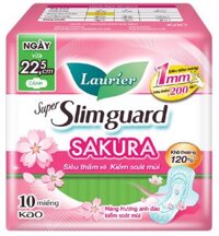 Băng vệ sinh siêu mỏng 1mm hương hoa anh đào Laurier Super Slimguard (22.5cm x 10 miếng)