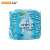 Băng Vệ Sinh Thấm Nhanh Và Khô Thoáng Laurier Active Fit Quick Dry & Fresh Không Hương 14Cm 20 Miếng