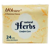 Băng Vệ Sinh Thảo Dược Ban Ngày UUcare Natural Herb 24cm - Gói 12 Mếng