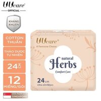Băng Vệ Sinh UUcare Thảo Dược Ban Ngày Natural Herb 24cm - Gói 12 Miếng (Che tên sản phẩm khi giao hàng)