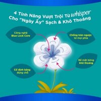 Băng Vệ Sinh Whisper Dòng Cơ Bản Có Cánh Cho Ngày Thường (40 Miếng)