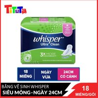 Băng Vệ Sinh Whisper Siêu Mỏng Cánh Cho Ngày Thường 10 Miếng