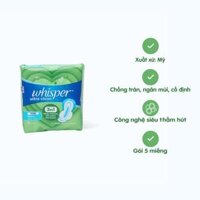 Băng Vệ Sinh WHISPER ULTRA CLEAN  Siêu Mỏng Cánh (Gói 5 miếng)