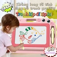 Bảng vẽ tự xóa cho bé thông minh có chân bàn, bảng từ tính tập viết, tập vẽ cho bé-màu hồng