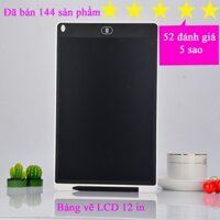 Bảng viết, bảng vẽ điện tử LCD cỡ lớn 12 inch ghi nhớ việc quan trọng, làm quà tặng cho bé