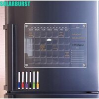 Bảng viết tủ lạnh SOLARBURST, Bảng tủ lạnh trong suốt Acrylic, Dễ dàng sử dụng Lịch có thể tái sử dụng Nhãn dán tủ lạnh Tin nhắn