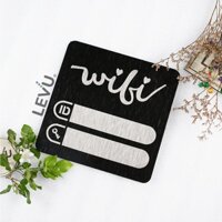 Bảng wifi nhôm alu xước đen cao cấp LEVU-ALU12 trang trí quán cafe trà sữa