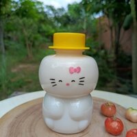 Bành 70 Chai Nhựa 350ml in hình mèo Hello Kitty với chiếc nơ hồng  - Hũ đựng kẹo, chai đựng trà sữa