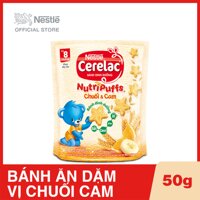 Bánh ăn dặm dinh dưỡng Nestlé CERELAC Nutripuffs vị Chuối Cam - Gói 50g LazadaMall