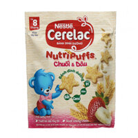 Bánh ăn dặm Nestlé Cerelac Nutripuffs vị chuối dâu (50g)