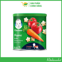 Bánh Ăn Dặm Organic Gerber Vị Cà Chua Và Cà Rốt Lon 49g