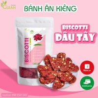 Bánh ăn kiêng giảm cân tiểu đường ngũ cốc nguyên cám BISCOTTI vị Dâu tây CleanFood 500g, bánh ăn giảm cân, eatclean