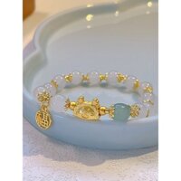 Bánh bao hấp Yilong Vòng tay rồng nữ Vòng tay pha lê mã não đỏ sang trọng nhẹ cung hoàng đạo rồng