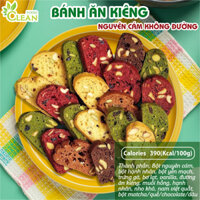 Bánh BISCOTTI ăn kiêng giảm cân tiểu đường nguyên cám không đường mix 5 vị CleanFood 300g