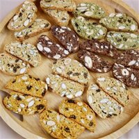 Bánh Biscotti mixed nuts 3 vị (mật ong - matcha - chocolate) - hũ 500g