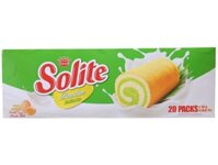 Bánh bông lan cuộn kem vị lá dứa Solite hộp 180g (10 cái)