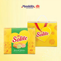 BÁNH BÔNG LAN CUỘN SOLITE 324G (KEM VỊ DÂU + KEM VỊ LÁ DỨA) TẾT 2025